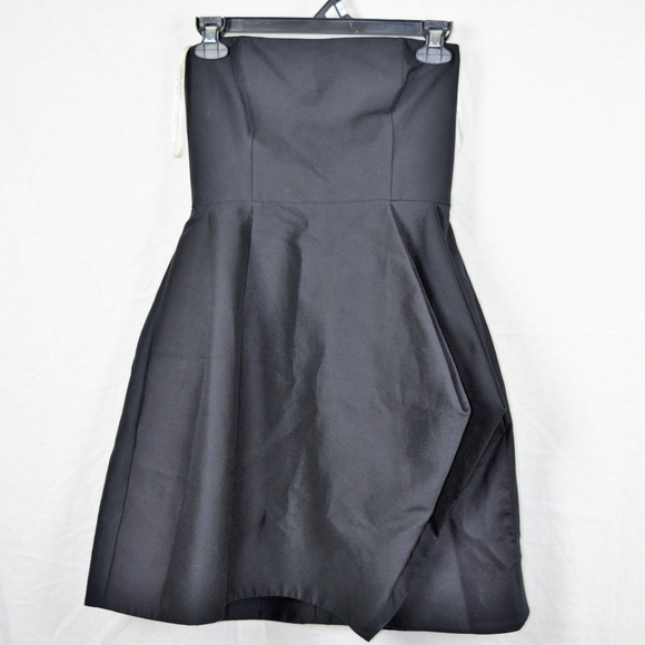 HALSTON HERITAGE Strapless Dress Folded Skirt